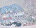 Клод Моне Норвегия, деревня Сандвикен в снегу 1895г
